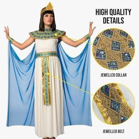 Cleopatra Egyptian Halloween Costume Adult Size Large by Morphe - Picture 4 of 5